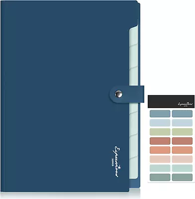 Elegant Accordion File Organizer With Labels 8 Pocket Expanding File Folder Po • $10.41