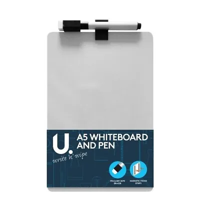 £10.95 • Buy A5 Dry Wipe White Board Magnetic Strip & White Board Pen Included