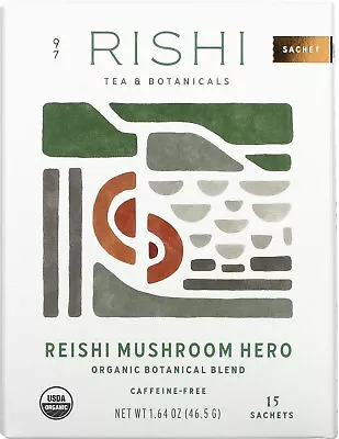 Rishi Tea Reishi Mushroom Hero Tea - 15 Sachets • $8.99