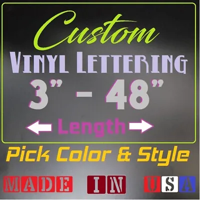 Custom Made Text Vinyl Lettering Name Decal Sticker Car Window Wall Truck Bus • $1.46