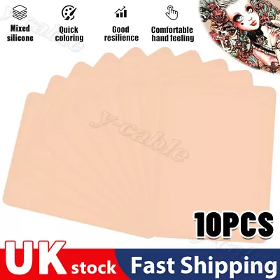 Set Of 10 Tattoo Practice Fake Skin Blank Sheets Tattooing Supply Training Tools • £6.95