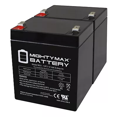 Mighty Max 12V 5Ah F2 SLA Replacement Battery For Razor Razr MX350 - 2 Pack • $28.99