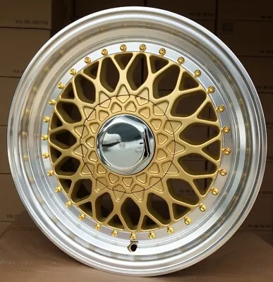 New 4x 18 Inch 5x120 ET20 RS Style GOLD Mesh Deep Dish Wheels For BMW E39 E60 • $1901.52