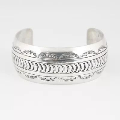 Vincent J Platero VJP Navajo Sterling Silver Cuff Bracelet Signed  Albo NM • $119