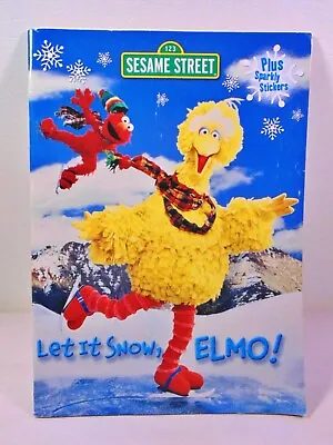 Sesame Street  Let It Snow Elmo Plus Sparkly Stickers Golden Books • $15