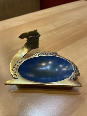 $12.99 • Buy Vintage Israeli Hakuli - Camel - Brass & Black Enamel Pin Trinket Dish Israel