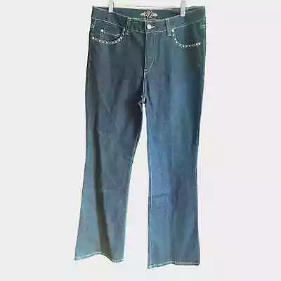 MiracleBody By Miracle Suit Womens Size 16 Blue Denim Jeans Straight Leg • $22.50