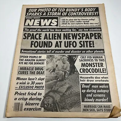 Weekly World News February 28 1989 Monster Crocodile Space Alien • $17.99