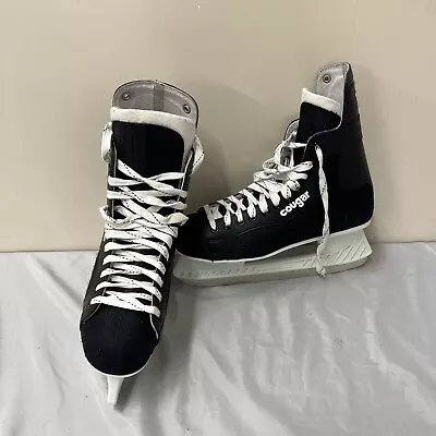 AMERICAN COUGAR Athletic Vintage Ice Hockey Skates Mens Size 10 Black And White • $40