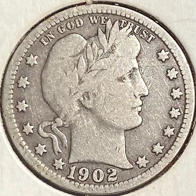 1902 Barber Quarter - VG/F - Full Rims - LIBERTY Visible • $15.75