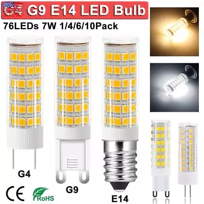 1/4/6/10 Pack G4 G9 LED Bulb 7W 76LEDs 600LM 6500K Equivalent 60W Halogen Bulbs • $9.59