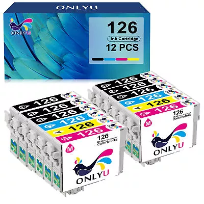 12 Hi-Yield 126 T126 Ink For Epson WF3520 3540 WF7510 7520 WF545 635 645 840 845 • $35.89