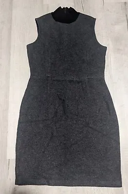 Womens Brooks Brothers Charcoal Gray Merino Wool Mock Neck Sheath Dress Small  • $24.99