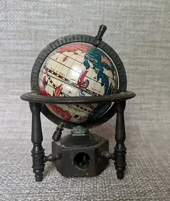 Miniature Metal World Globe Pencil Sharpener Vintage Diorama. Made In Hong Kong • $9.99