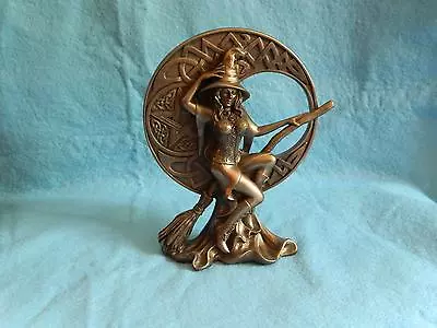 Witch & Celtic Moon Figure/Bronze/Wicca/Witch/Pagan • £28.75