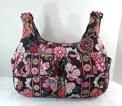 Vera Bradley Shoulder Purse Bag Mod Floral Pink Retired Front Pockets Adj Strap • $19.99