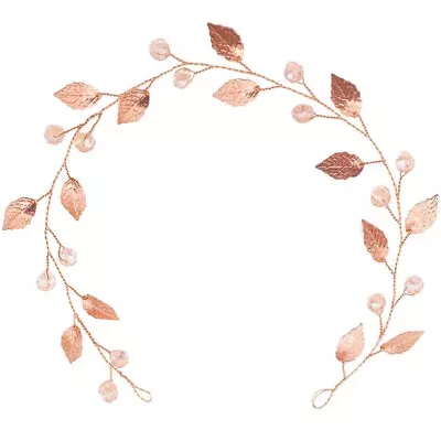 Bride Leaf Wedding Hair Vine Headband Crystal Bridal Accessories (Gold)-SP • £4.99