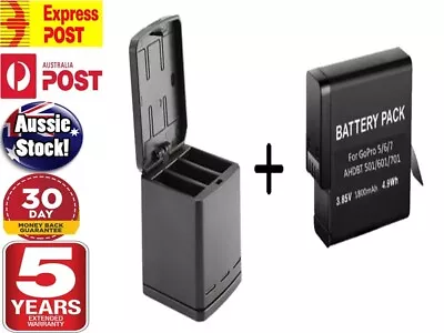 GoPro HERO 7 6 5 Black Battery Replacement + Multi-function Battery Dock Storage • $38.95