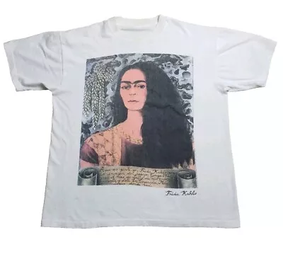 Vtg Masterpiece Teez 90s Frida Kahlo Portrait Art Single Stitch T Shirt 2XL • $150