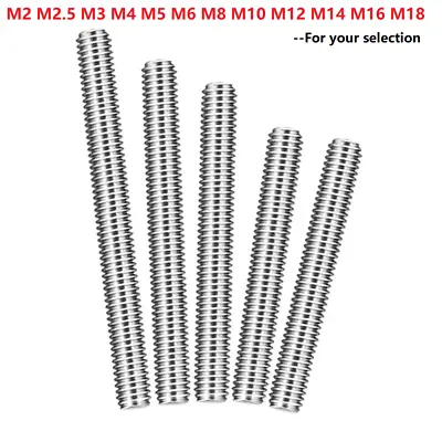 M2 M2.5 A2 Stainless Steel Threaded Rod Bar Full Thread Studding Bar • $2.39