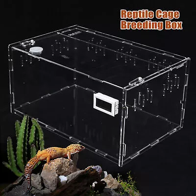 Acrylic Transparent Reptile Enclosure Pet Cage Lizard Frog Snake Terrarium Tank • $32
