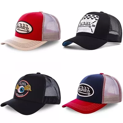 US Men VON DUTCH Embroidery Adjustable Trucker Hat Breathable Mesh Snapback Cap • $13.99