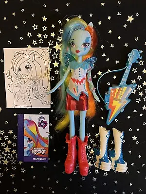 My Little Pony Equestria Girls Rainbow Rocks Stamp Set Rainbow Dash Doll • £15