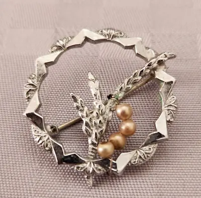 Vintage Mizpah Silver Colored Celtic Brooch Made In Scotland • $12