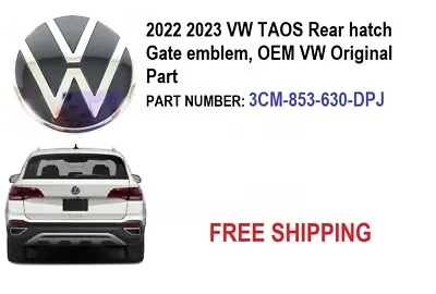 $35 • Buy Rear Hatch Emblem 2022 2023 VW Taos  (CHROME/BLACK) 3CM-853-630-DPJ