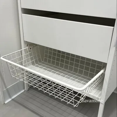 Ikea HJÄLPA Wire Basket With Pull-out Rail White 23⅝×21⅝  BRAND NEW • £57.82