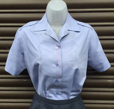 Royal Air Force Ladies Raf Blue Polycotton Short Sleeved Blouse-womens Shirt Uk • £8.99