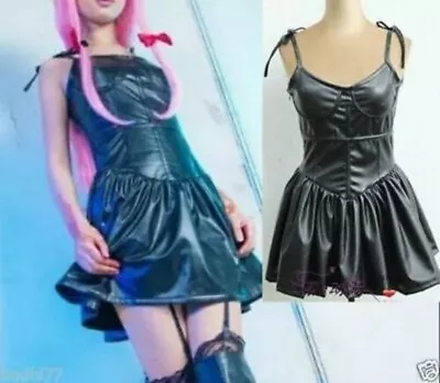 Cosplay Costume Future Diary/Mirai Nikki Gasai Yuno Black PU Braces Dress  • $37