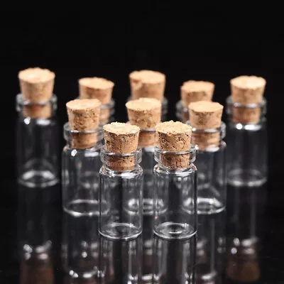 10pcs Small Glass Bottles With Cork Tiny Vials Jars 11x22mm For Wedd.$q • $1.76