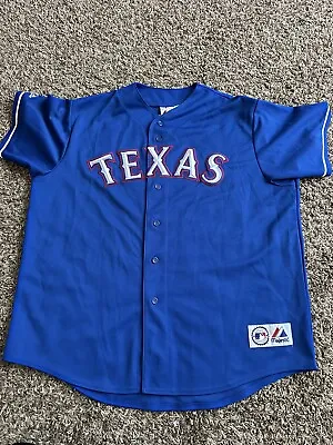 Genuine Majestic Texas Rangers #23 Mark Teixeira Jersey Mens 2XL Blue Baseball • $74.90