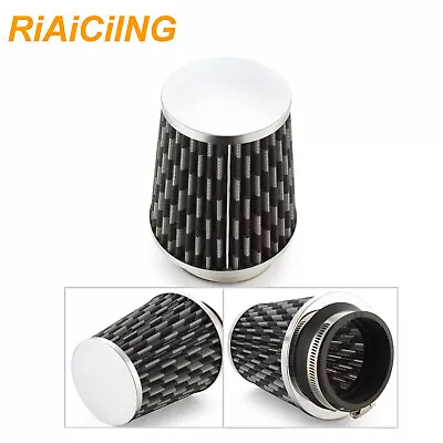 Universal 3  76mm High Flow Cold Air Intake Cone Replacement Dry Filter Carbon • $9.10