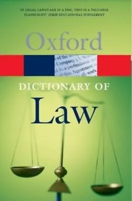 Oxford Paperback Reference: A Dictionary Of Law. By Elizabeth A Martin • £3.49