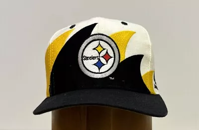 Pittsburgh Steelers Vintage Logo Athletic Double Sharktooth Snapback Hat • $199.99