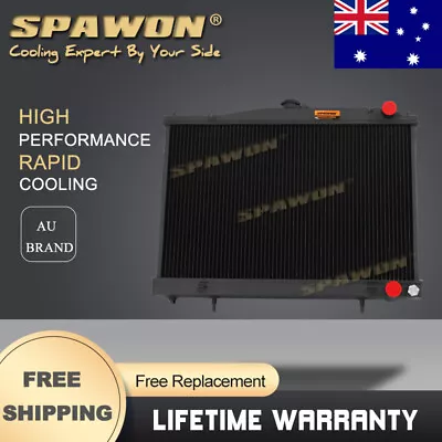 4Row Black SPAWON Radiator For Nissan Skyline R33 R34 Stagea 2.5L 6cyl 93-06 MT • $249