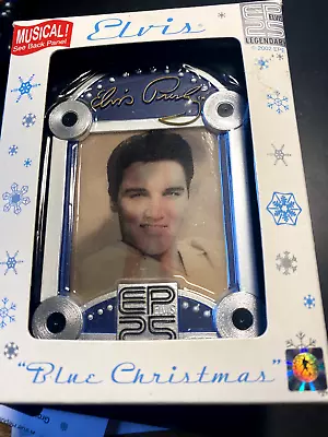 Elvis Blue Christmas Pictures Song Ornament New! • $14.99