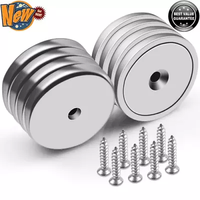 8 Pack Neodymium Cup Magnets Heavy Duty Countersunk Hole 110 LBS Pull Force NEW • $13.74