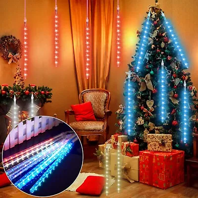 10.5ft Meteor Shower Rain Light Connectable Tree Garden Outdoor Xmas Party • $11.55