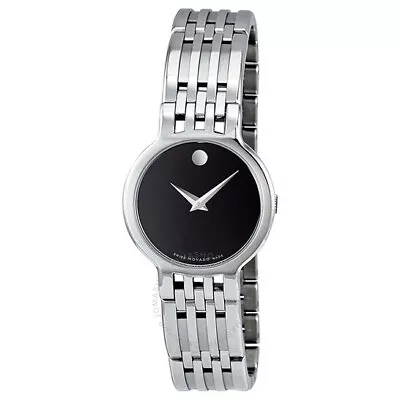  Movado Women's Swiss Esperanza Black Dial Stainless Slim Watch 0606043 • $379