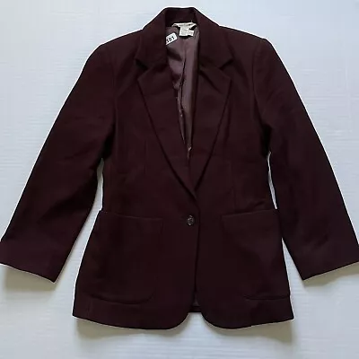 J CREW Hacking Jacket Womens 2 Burgundy Wool Riding Blazer Long • $47.49