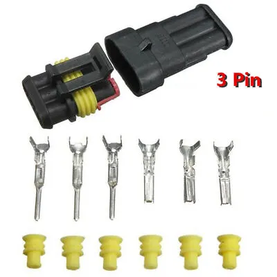 Car Waterproof Electrical Wire Cable Automotive Connector 1-6Pin Way Plug Kit • £6.49