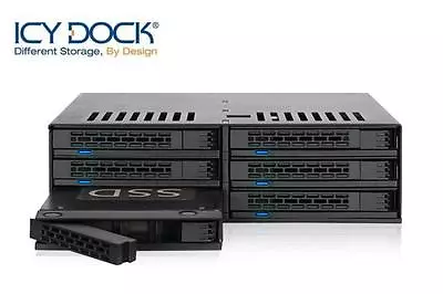 New ICY Dock ExpressCage MB326SP-B 6 Bay 2.5  SATA SSD HDD Mobile Rack • £95.99