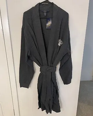 NWT Polo Ralph Lauren Men's Brushed Fleece Bath Robe Charcoal Gray L/XL • $60