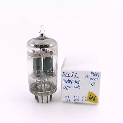 1 X ECC82 MARCONI TUBE. 1960s PHILIPS PROD. COPPER RODS. 106. CH166 • $44.94