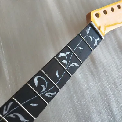 Yellow Maple Guitar Neck 22 Fret 25.5-inch Rosewood Fingerboard Vine Inlay Parts • $70.99