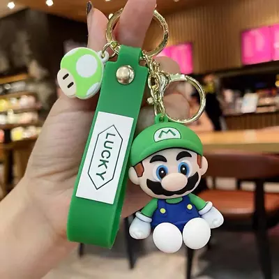 Super Mario Green Cartoon Kawaii Keychain Wallet Charm Keychain L5 • $0.01