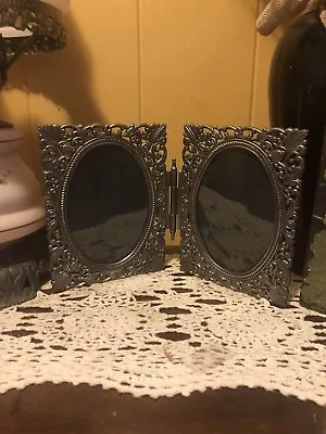 Vintage Double Picture Frame Ornate Metal • $16